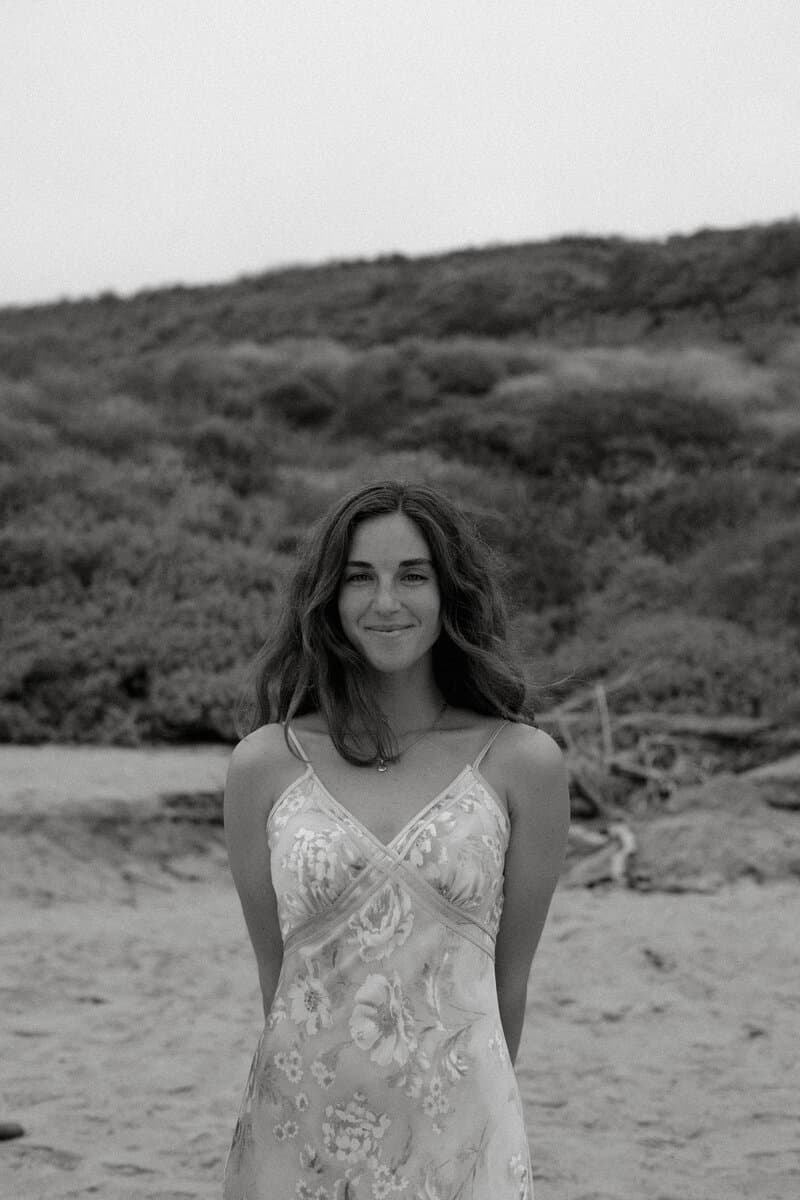 Sara Lundquist, GIA Graduate Jeweler, on the beach in San Clemente