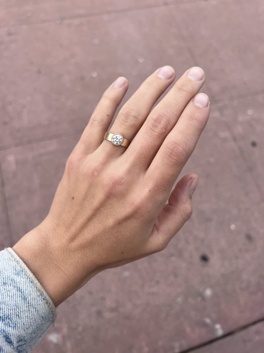 Gemstone ring close-up