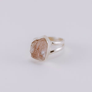 Raw Morganite Split Band Ring