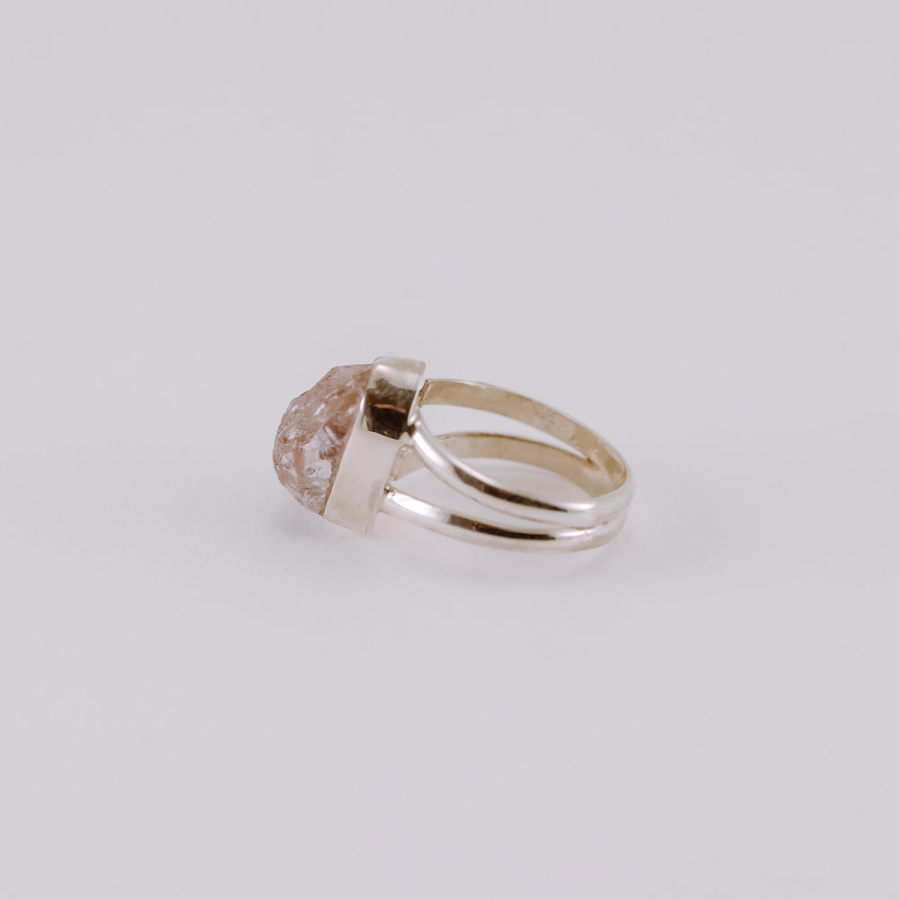 Raw Morganite Split Band Ring