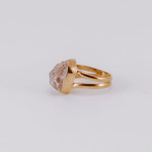 Raw Morganite Split Band Ring