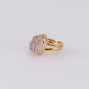 Raw Morganite Split Band Ring